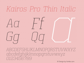 Kairos Pro Thin Italic Version 1.00图片样张