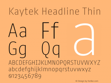 Kaytek Headline Thin Version 1.00图片样张