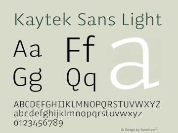 Kaytek Sans Light Version 1.00, build 6, s3图片样张