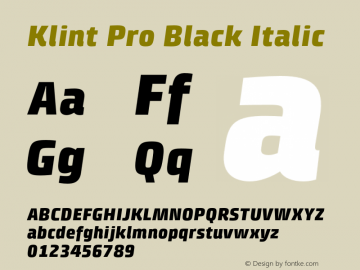 KlintPro-BlackItalic Version 1.00图片样张