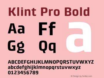 KlintPro-Bold Version 1.00图片样张