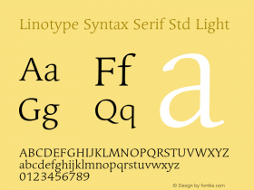 LinotypeSyntaxSerifStd-Lt Version 1.01图片样张