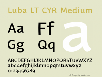 LubaLTCYR-Medium Version 1.00图片样张