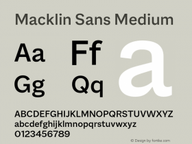 Macklin Sans Medium Version 1.00, build 25, s3图片样张