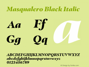 Masqualero Black Italic Version 1.00图片样张