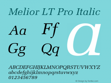 MeliorLTPro-Italic Version 2.100 build 1000图片样张