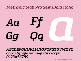 Metronic Slab Pro SemiBold Italic Version 1.000图片样张