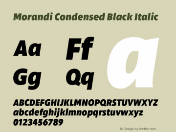 Morandi Cond Black Italic Version 1.22, build 12, s3图片样张