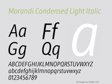 Morandi Cond Light Italic Version 1.22, build 12, s3图片样张