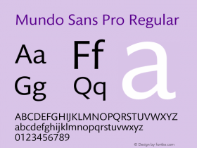 Mundo Sans Pro Regular Version 2.00, build 4, s3图片样张