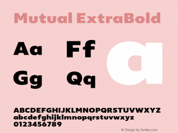 Mutual ExtraBold Version 1.00图片样张