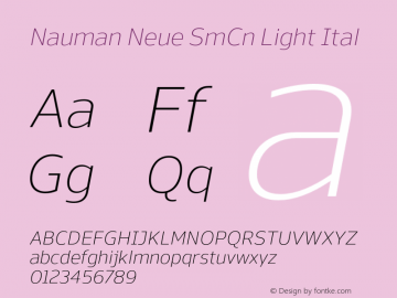 Nauman Neue SmCn Light Ital Version 001.001 January 20201图片样张