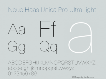 Neue Haas Unica Pro UltraLight Version 1.00图片样张