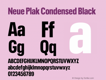 Neue Plak Condensed Black Version 1.00, build 9, s3图片样张