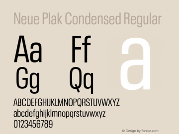 Neue Plak Condensed Regular Version 1.00, build 9, s3图片样张