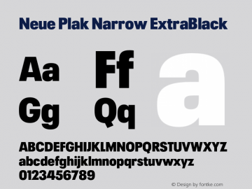 Neue Plak Narrow ExtraBlack Version 1.00, build 9, s3图片样张