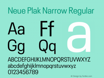 Neue Plak Narrow Regular Version 1.00, build 9, s3图片样张