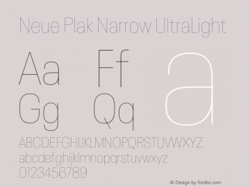 Neue Plak Narrow UltraLight Version 1.00, build 9, s3图片样张