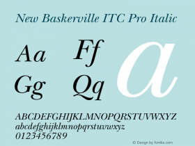 NewBaskervilleITCPro-Italic Version 1.000 Build 1000图片样张