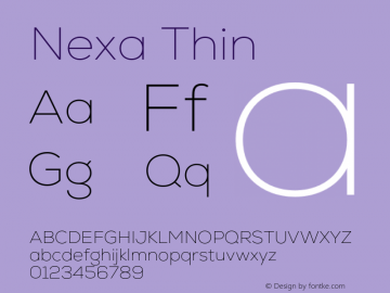 Nexa Thin Version 2.000;hotconv 1.0.109;makeotfexe 2.5.65596图片样张