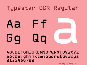 Typestar OCR Regular 001.000图片样张