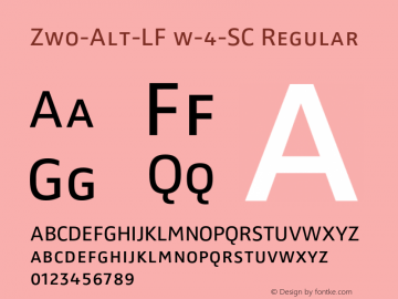 Zwo-Alt-LF w-4-SC Regular 4.313 Font Sample