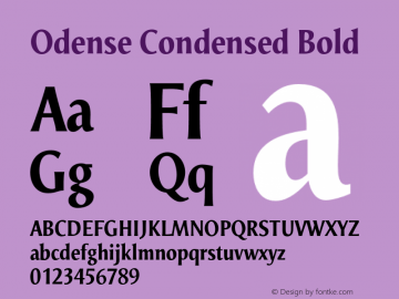 Odense Condensed Bold Version 1.00图片样张