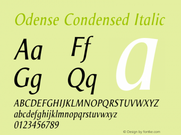 Odense Condensed Italic Version 1.00图片样张