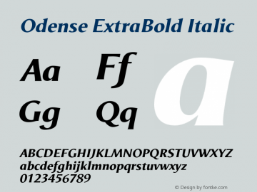 Odense ExtraBold Italic Version 1.00图片样张