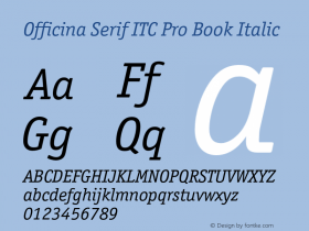 Officina Serif ITC Pro Book It Version 2.00图片样张