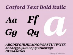 Cotford Text Bold Italic Version 1.00图片样张