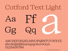 Cotford Text Light Version 1.00图片样张