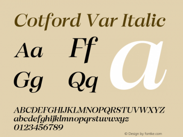 Cotford Var Italic Version 1.00图片样张