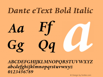 Dante eText Bold Italic Version 1.00图片样张