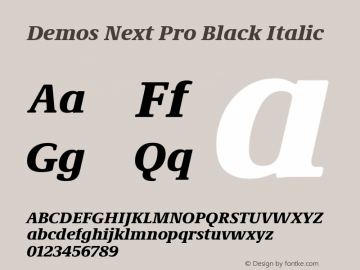 Demos Next Pro Black Italic Version 2.00图片样张