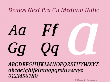 Demos Next Pro Cn Medium Italic Version 1.00图片样张