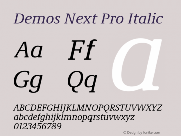 Demos Next Pro Italic Version 2.00图片样张