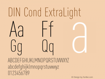 DIN Cond ExtraLight Version 8.00图片样张