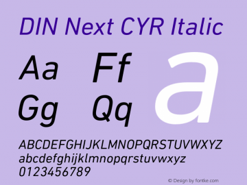 DINNextCYR-Italic Version 1.00图片样张