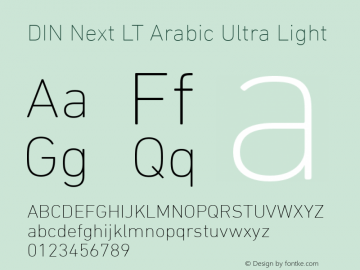 DIN Next LT Arabic UltraLight Version 1.00图片样张