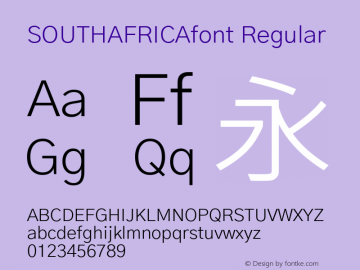 SOUTHAFRICAfont Regular 图片样张