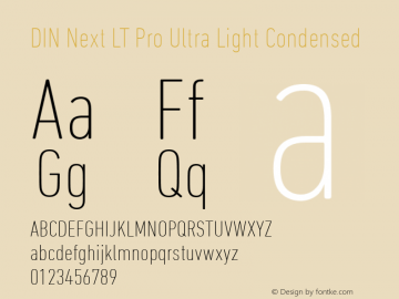 DIN Next LT Pro UltraLight Condensed Version 1.20图片样张