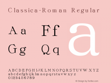 Classica-Roman Regular Altsys Fontographer 3.5  3/29/92图片样张