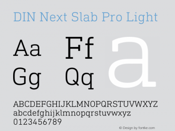 DIN Next Slab Pro Light Version 1.00图片样张