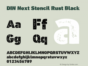 DIN Next Stencil Rust Black Version 1.00, build 8, s3图片样张