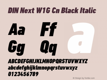 DIN Next W1G Cn Black Italic Version 1.00图片样张