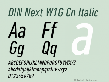 DIN Next W1G Cn Italic Version 1.00图片样张