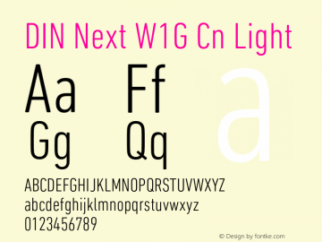 DIN Next W1G Cn Light Version 1.00图片样张