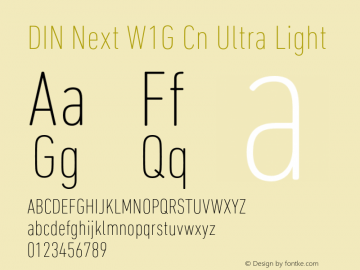 DIN Next W1G Cn Ultra Light Version 1.00图片样张