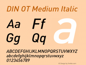 DIN OT Medium Italic Version 7.601, build 1030, FoPs, FL 5.04图片样张